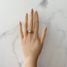 Carica l'immagine nel visualizzatore di Gallery, Antique 9ct Gold Old Mine Cut Diamond Ring, Chester 1903. Edwardian Star Set Solitaire Diamond Band Dome Ring. Yellow Gold Gypsy Ring