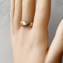 Carica l'immagine nel visualizzatore di Gallery, Antique 9ct Gold Old Mine Cut Diamond Ring, Chester 1903. Edwardian Star Set Solitaire Diamond Band Dome Ring. Yellow Gold Gypsy Ring