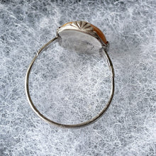 Carica l'immagine nel visualizzatore di Gallery, Antique Art Nouveau Butterscotch Amber 830 Silver Ring. Edwardian Period Ring. Egg Yolk Yellow Natural Amber Cabochon Ring. Size UK/M, US/6