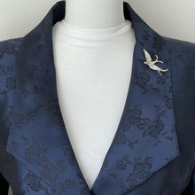 Carica l'immagine nel visualizzatore di Gallery, Antique Silver Paste Diamond & Ruby Swallow Brooch, Germany. Victorian/Edwardian Figural Love Bird Brooch. Antique Sweetheart Jewelry