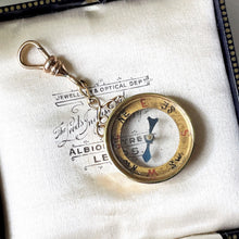 Carica l'immagine nel visualizzatore di Gallery, Antique 9ct Gold Compass & Dog-Clip Pendant Fob. Lady's Edwardian Gold Fob Charm, Hallmarked 1909. Antique 9ct Yellow Gold Necklace Pendant.
