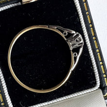 Carica l'immagine nel visualizzatore di Gallery, Art Deco 18ct Gold, Platinum Diamond Solitaire Ring, 0.25ct. Slender Antique Stacking Ring. Edwardian Diamond Engagement Ring, Size R.5 or 9