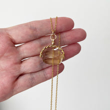 Carica l'immagine nel visualizzatore di Gallery, Victorian 9ct Gold, Lemon Citrine Spinner Fob. Antique Natural Citrine 3-Sided Spinner Pendant. Scottish Cairngorm Gemstone Pendant