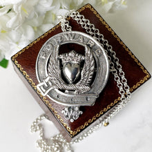 Carica l'immagine nel visualizzatore di Gallery, Vintage Scottish Silver Bonnet Badge Pendant. 1930s Medlock & Craik Inverness Provincial Silver Douglas Clan Bonnet Badge/Kilt/Lapel Pin