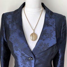 Carica l'immagine nel visualizzatore di Gallery, Antique Victorian Gold Pinchbeck Large Locket Necklace. Engraved Puffy Keepsake/Photo Locket. Book Chain Locket & Belcher Chain, Circa 1850.