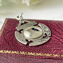 Carica l'immagine nel visualizzatore di Gallery, Antique Sterling Silver Canterbury Cross Pendant, Optional Chain. Edwardian Floral Engraved Celtic Cross Lady’s Fob, 1911 Hallmark