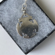 Carica l'immagine nel visualizzatore di Gallery, Antique Sterling Silver Canterbury Cross Pendant, Optional Chain. Edwardian Floral Engraved Celtic Cross Lady’s Fob, 1911 Hallmark