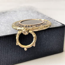 Carica l'immagine nel visualizzatore di Gallery, Antique Victorian 9ct Gold & Enamel Bee Mourning Locket Pendant. Georgian Engraved Embossed "In Memory Of" Pendant With Hair Compartment.