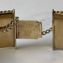 Carica l'immagine nel visualizzatore di Gallery, Vintage 1967 Harrods Of London Hard Gold Plated Sterling Silver Bracelet. Edwardian Style Engraved English Oak Leaf Gold Bangle Bracelet.