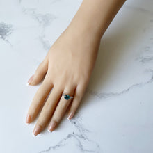 Carica l'immagine nel visualizzatore di Gallery, Vintage Blue Zircon Solitaire Ring, 9ct Gold. 1960s Retro 2-Carat Sky Blue Zircon Cocktail Ring. Art Deco Revivalist Engagement Ring.