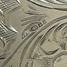 Cargar imagen en el visor de la galería, Vintage 1980s Floral Engraved Sterling Silver Locket. English Edwardian Revival Slim Oval Photo Frame Locket, Optional Sterling Silver Chain