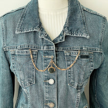 Charger l'image dans la galerie, Victorian 1886 9ct Gold Pocket Watch Chain & Spinner Fob. All Original Double Albert/Albertina Fancy Link 12" Watch Chain, 2 Dog Clips,T-Bar