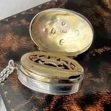 Carica l'immagine nel visualizzatore di Gallery, Georgian Silver Vinaigrette William Pugh 1804 Birmingham. Antique Engraved Oval Vinaigrette Pendant. Georgian Chatelaine/Watch Chain Fob