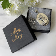 Carica l'immagine nel visualizzatore di Gallery, Vintage Sterling Silver Classical Greek Maiden Portrait Locket. Large Oval Repousse Locket Pendant & Chain. Art Nouveau Style Necklace