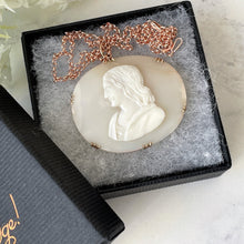 Charger l'image dans la galerie, Antique 9ct Gold Cameo Pendant Of St. John. Georgian/Victorian Left Facing Biblical Male Cameo. Rose Gold Antique Religious Necklace Pendant