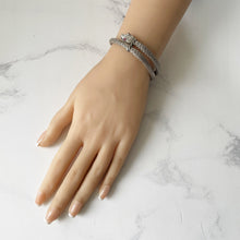 Carica l'immagine nel visualizzatore di Gallery, Georgian Ruby & Silver Coil Snake Bracelet. Antique Woven Sterling Silver Serpent Bracelet. Victorian Love Token Sentimental Jewelry c1830