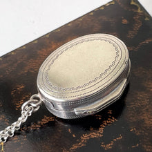 Carica l'immagine nel visualizzatore di Gallery, Georgian Silver Vinaigrette William Pugh 1804 Birmingham. Antique Engraved Oval Vinaigrette Pendant. Georgian Chatelaine/Watch Chain Fob
