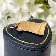 Load image into Gallery viewer, Vintage 9ct Gold Serenity Prayer Pendant. Yellow Gold Figural Engraved Spiritual Manuscript/Scroll Bracelet Charm/Pendant & Optional Chain