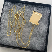 Load image into Gallery viewer, Vintage 9ct Gold Serenity Prayer Pendant. Yellow Gold Figural Engraved Spiritual Manuscript/Scroll Bracelet Charm/Pendant & Optional Chain