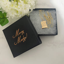 Load image into Gallery viewer, Vintage 9ct Gold Serenity Prayer Pendant. Yellow Gold Figural Engraved Spiritual Manuscript/Scroll Bracelet Charm/Pendant & Optional Chain