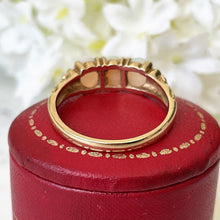 Carica l'immagine nel visualizzatore di Gallery, Vintage 9ct Gold 3-Stone Opal Ring. Edwardian Revival Trilogy Ring. Antique Style Past Present & Future Ring Size M.5/6.5