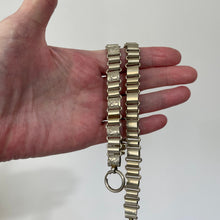 Carica l'immagine nel visualizzatore di Gallery, Victorian Engraved German Silver Book Chain Necklace. Antique Fancy Link Chain Collar Necklace. Bookchain Locket Necklace & Bolt Ring