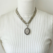 Carica l'immagine nel visualizzatore di Gallery, Victorian Engraved German Silver Book Chain Necklace. Antique Fancy Link Chain Collar Necklace. Bookchain Locket Necklace & Bolt Ring