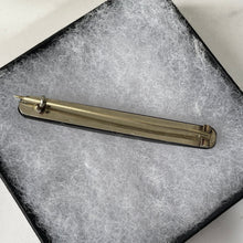 Carica l'immagine nel visualizzatore di Gallery, Antique Whitby Jet Long Bar Brooch. Victorian Carved Faceted Black English Jet Sash/Scarf Brooch. Alternative Stock/Cravat Mourning Pin