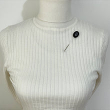 Carica l'immagine nel visualizzatore di Gallery, Victorian Whitby Jet Stick Pin. Antique Carved Monogram English Jet Pin. Black Gemstone Lapel/Tie/Cravat/Stock Pin. Antique Mourning Jewelry