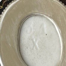 Carica l'immagine nel visualizzatore di Gallery, Antique Italian Sterling Silver Portrait Pendant & Chain. Victorian Hand-Painted Large Oval Portrait Miniature Pendant Necklace