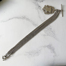 Carica l'immagine nel visualizzatore di Gallery, Superb Edwardian Silver & Gold Fancy Watch Chain and Fob, William H. Hassler 1918. Antique Double Albertina Chain Pendant Necklace/Bracelet