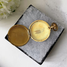 Carica l'immagine nel visualizzatore di Gallery, Antique Victorian 9ct Gold Fronted Pendant Locket. Large Flower & Fern Engraved Gold Locket. Pocket Watch Style Photo/Keepsake Locket.