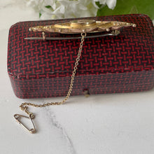 Carica l'immagine nel visualizzatore di Gallery, Victorian 9ct Gold Star Set Diamond Brooch In Box. Antique Etruscan Revival Marquise Brooch With Locket Compartment. Lapel/Cravat/Stock Pin