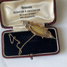 Carica l'immagine nel visualizzatore di Gallery, Victorian 9ct Gold Star Set Diamond Brooch In Box. Antique Etruscan Revival Marquise Brooch With Locket Compartment. Lapel/Cravat/Stock Pin