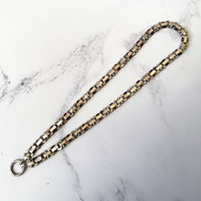 Carica l'immagine nel visualizzatore di Gallery, Vintage Victorian Revival Sterling Silver Book Chain Necklace. English Engraved Fancy Link Collar Necklace With Large Spring Ring Clasp