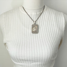 Carica l'immagine nel visualizzatore di Gallery, Victorian Sterling Silver & Rose Gold Aesthetic Locket. Large Rectangular Antique Japonesque Locket With Hand Fan and Swallow Motif, Ca 1880