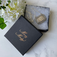 Charger l'image dans la galerie, Victorian Aesthetic Engraved Swallow & Bamboo Pendant Style Necklace. Antique Sterling Silver Double Bail Rectangular Pendant, Belcher Chain