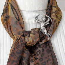 Carica l'immagine nel visualizzatore di Gallery, Vintage Art Deco Sterling Silver "Cupid" Dress Clip. 1930s Keim Of London Large Figural Brooch. Original Art Deco Jewelry