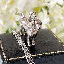 Carica l'immagine nel visualizzatore di Gallery, Vintage Sterling Silver Figural Dog Pendant Necklace. Spaniel/Retriever/Pointer/Gun Dog Pendant & Chain. Kabana 925 Silver Animal Pendant