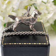 Carica l'immagine nel visualizzatore di Gallery, Vintage Sterling Silver Figural Dog Pendant Necklace. Spaniel/Retriever/Pointer/Gun Dog Pendant & Chain. Kabana 925 Silver Animal Pendant