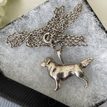 Carica l'immagine nel visualizzatore di Gallery, Vintage Sterling Silver Figural Dog Pendant Necklace. Spaniel/Retriever/Pointer/Gun Dog Pendant & Chain. Kabana 925 Silver Animal Pendant