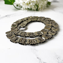 Carica l'immagine nel visualizzatore di Gallery, Victorian Sterling Silver Book Chain Necklace. Antique Engraved Silver Collar Necklace With Detachable Bolt Ring. Silver Locket Bookchain