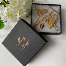 Carica l'immagine nel visualizzatore di Gallery, Antique Victorian 18ct Rolled Gold Double Albert Chain & Fob. Gold Filled Albertina Curb Chain Necklace, Scarab Charm, 2 Dog Clips and T-Bar