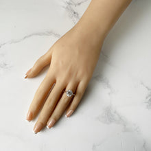 Carica l'immagine nel visualizzatore di Gallery, Art Deco Platinum & White Gold Zircon Solitaire Ring. Antique 2.50 Ct. White Zircon Cocktail Ring. Vintage 9ct White Gold Engagement Ring.
