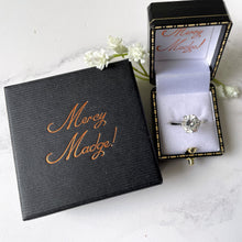 Carica l'immagine nel visualizzatore di Gallery, Art Deco Platinum & White Gold Zircon Solitaire Ring. Antique 2.50 Ct. White Zircon Cocktail Ring. Vintage 9ct White Gold Engagement Ring.