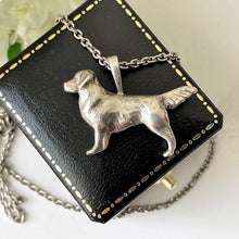 Carica l'immagine nel visualizzatore di Gallery, Vintage Sterling Silver Figural Dog Pendant Necklace. Spaniel/Retriever/Pointer/Gun Dog Pendant & Chain. Kabana 925 Silver Animal Pendant