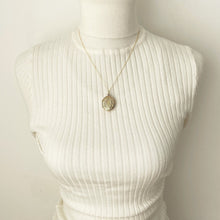 Carica l'immagine nel visualizzatore di Gallery, Victorian Engraved Gold Gilt Oval Locket & Chain. Antique Gold On Silver Laurel Wreath Eternity Locket. Gold Photo/Keepsake Memorial Locket