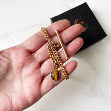 Carica l'immagine nel visualizzatore di Gallery, Antique Victorian 18ct Rolled Gold Double Albert Chain & Fob. Gold Filled Albertina Curb Chain Necklace, Scarab Charm, 2 Dog Clips and T-Bar