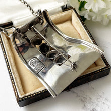 Carica l'immagine nel visualizzatore di Gallery, Vintage 1950s Modernist Sterling Silver Pendant By Margot de Taxco. Geometric Art Deco Design Statement Pendant. Old Taxco, Mexico Jewellery