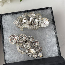 画像をギャラリービューアに読み込む, Vintage Eisenberg Clear Crystal Flower Bouquet Brooch & Earring Set. Huge 1940s Austrian Crystal Diamanté Luxury Costume Jewellery Set.